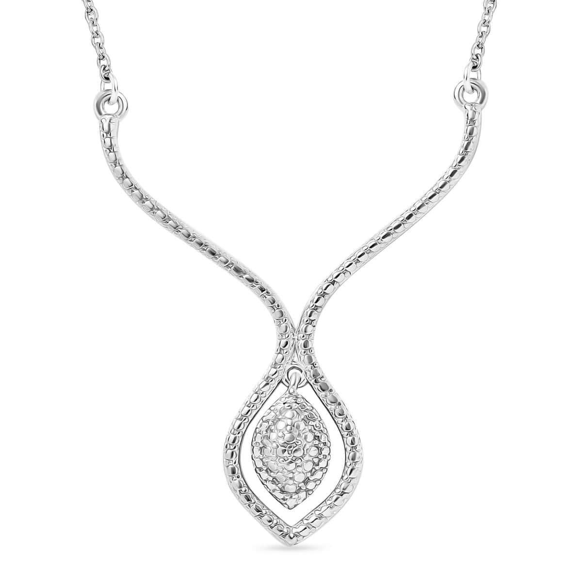 Karis Natural Champagne Diamond Accent Necklace in Platinum Bond and Stainless Steel 18 Inches image number 0