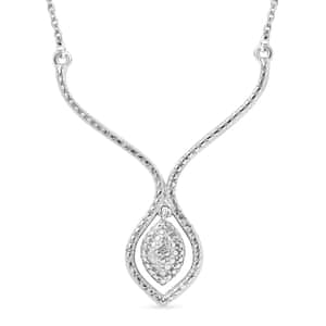 Karis Natural Champagne Diamond Accent Necklace in Platinum Bond and Stainless Steel 18 Inches