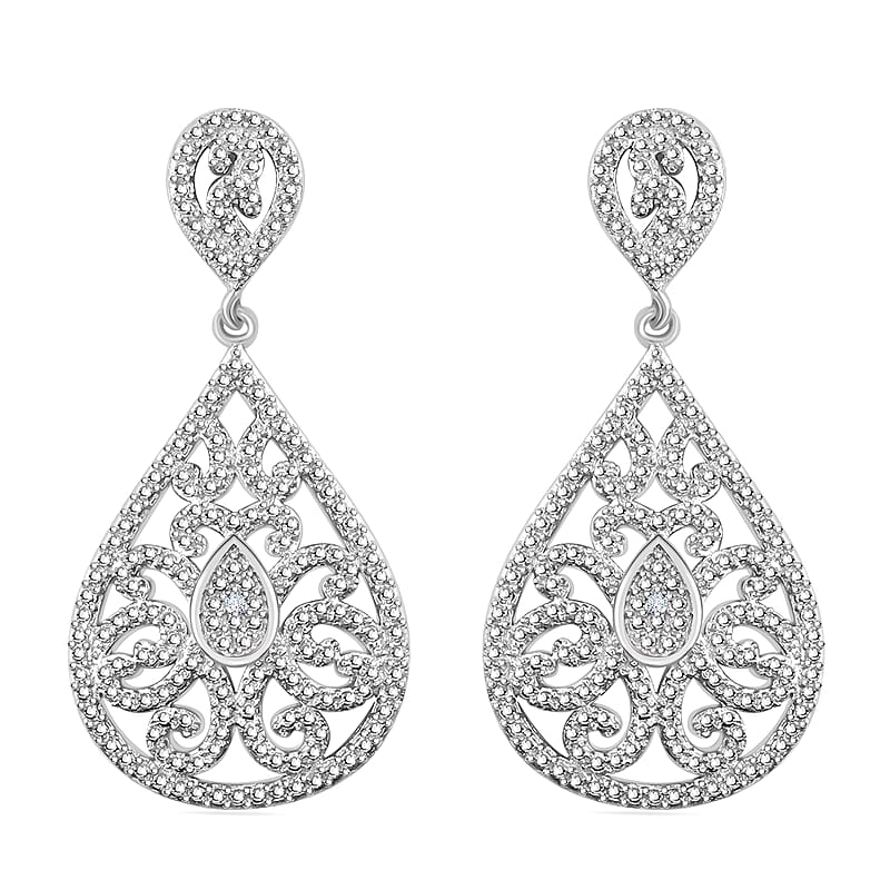 Karis Diamond Accent Earrings in Platinum Bond