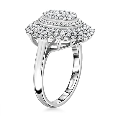 D'Joy Diamond 1.00 ctw Celestial Glow Ring in Rhodium Over Sterling Silver (Size 10.0)
