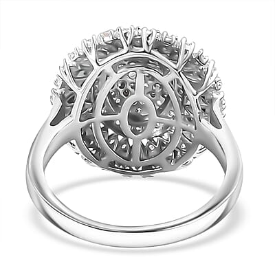 D'Joy Diamond 1.00 ctw Celestial Glow Ring in Rhodium Over Sterling Silver (Size 10.0)