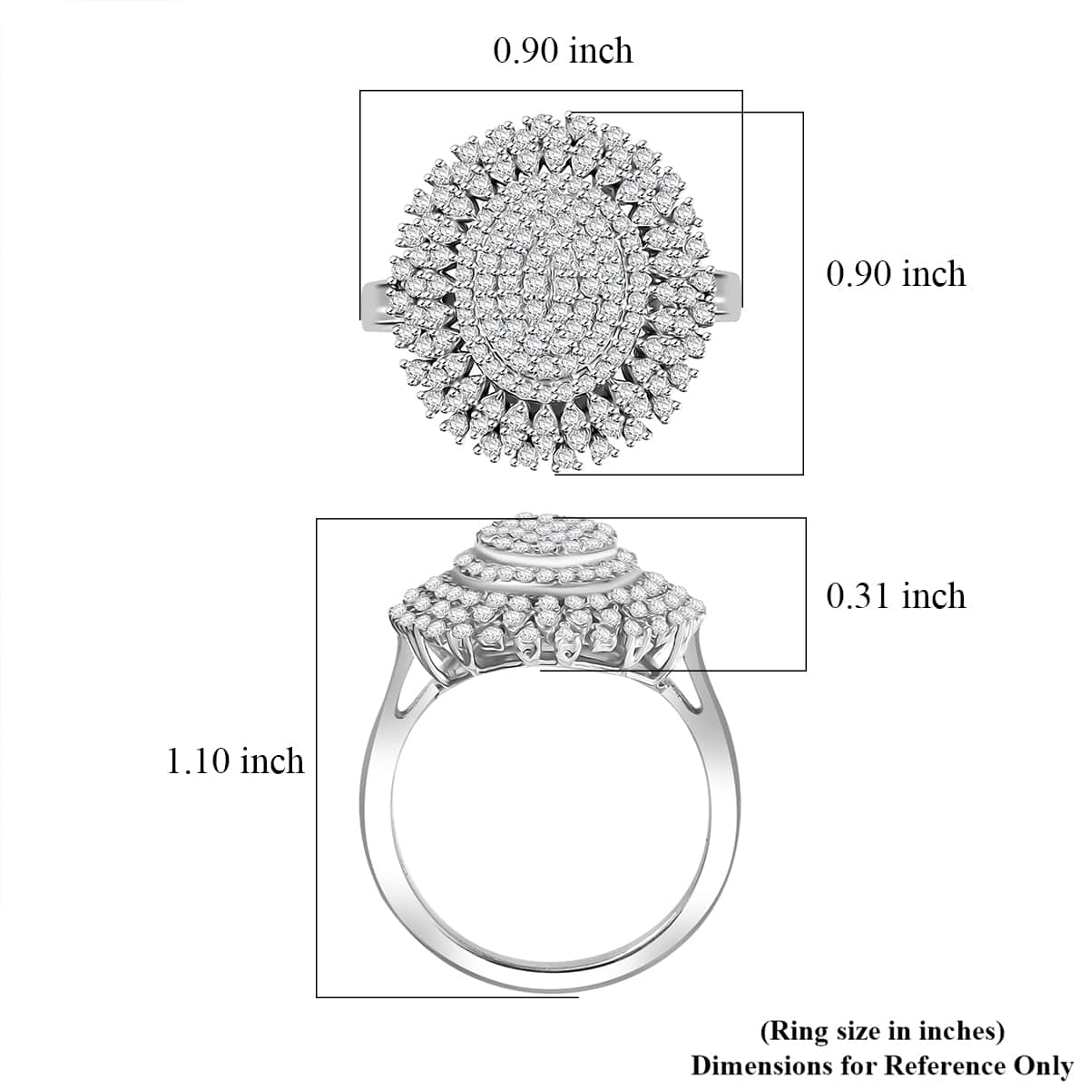 Diamond 1.00 ctw Celestial Glow Ring in Rhodium Over Sterling Silver (Size 10.0) image number 5