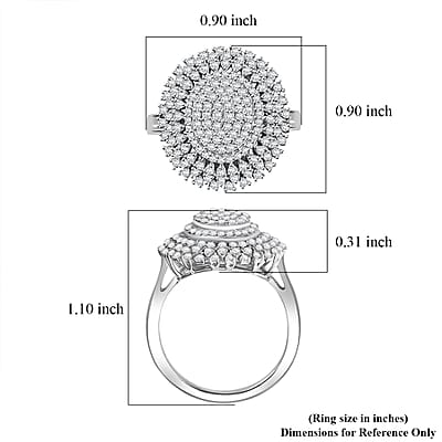 D'Joy Diamond 1.00 ctw Celestial Glow Ring in Rhodium Over Sterling Silver (Size 10.0)