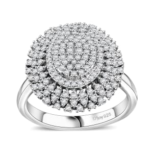 Diamond 1.00 ctw Celestial Glow Ring in Rhodium Over Sterling Silver (Size 6.0)