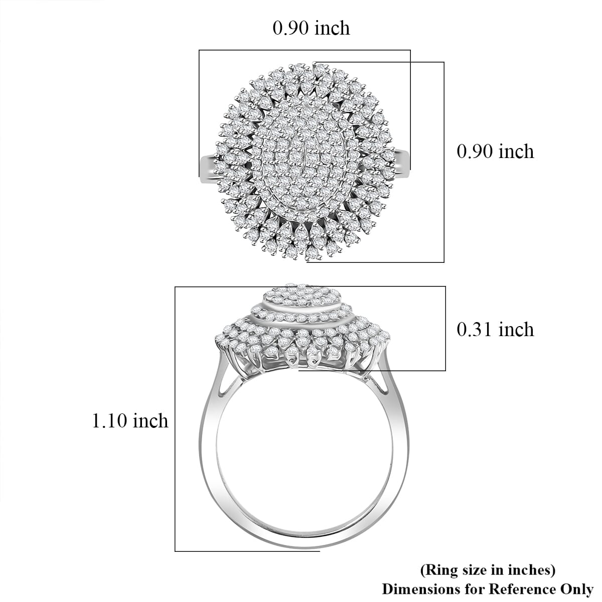 Diamond 1.00 ctw Celestial Glow Ring in Rhodium Over Sterling Silver (Size 6.0) image number 5