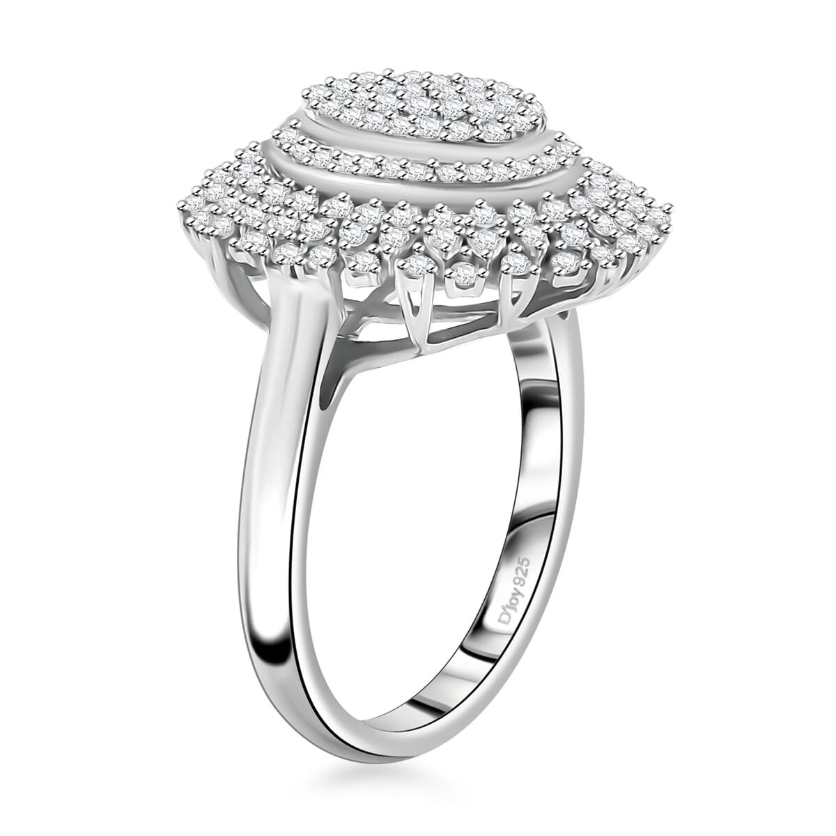 Diamond 1.00 ctw Celestial Glow Ring in Rhodium Over Sterling Silver (Size 7.0) image number 3