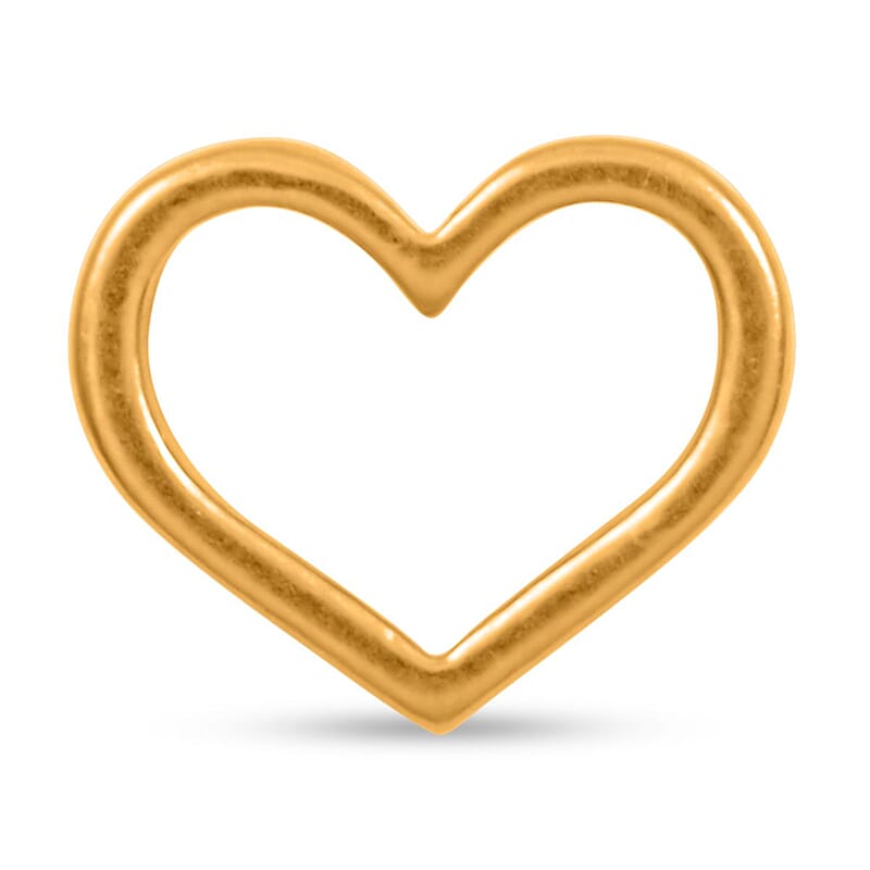 Electroform Heart Pendant without Chain in 24K Yellow Gold