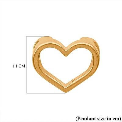 Electroform Heart Pendant without Chain in 24K Yellow Gold
