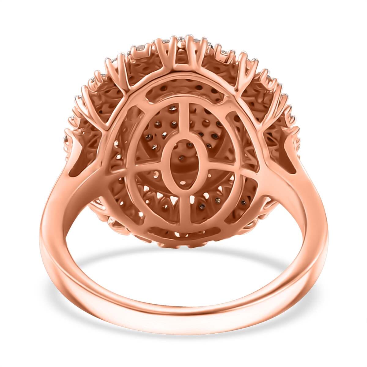 D'Joy Natural Champagne and White Diamond 1.00 ctw Celestial Glow Ring in 18K Vermeil Rose Gold Over Sterling Silver (Size 8.0) image number 4