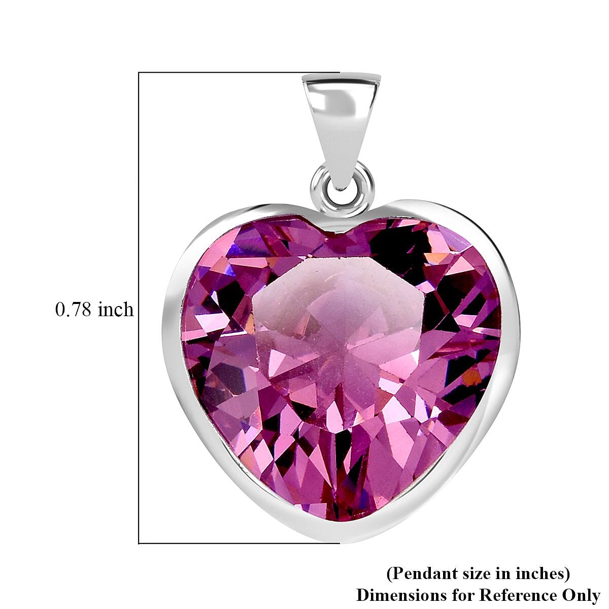 Simulated Pink Diamond 12.00 ctw Pendant in Sterling Silver
