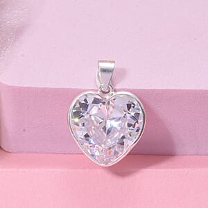 Simulated White Diamond 12.00 ctw Pendant without Chain in Sterling Silver 