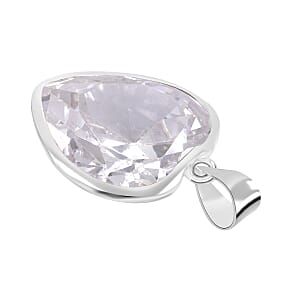 Simulated White Diamond 12.00 ctw Pendant without Chain in Sterling Silver 