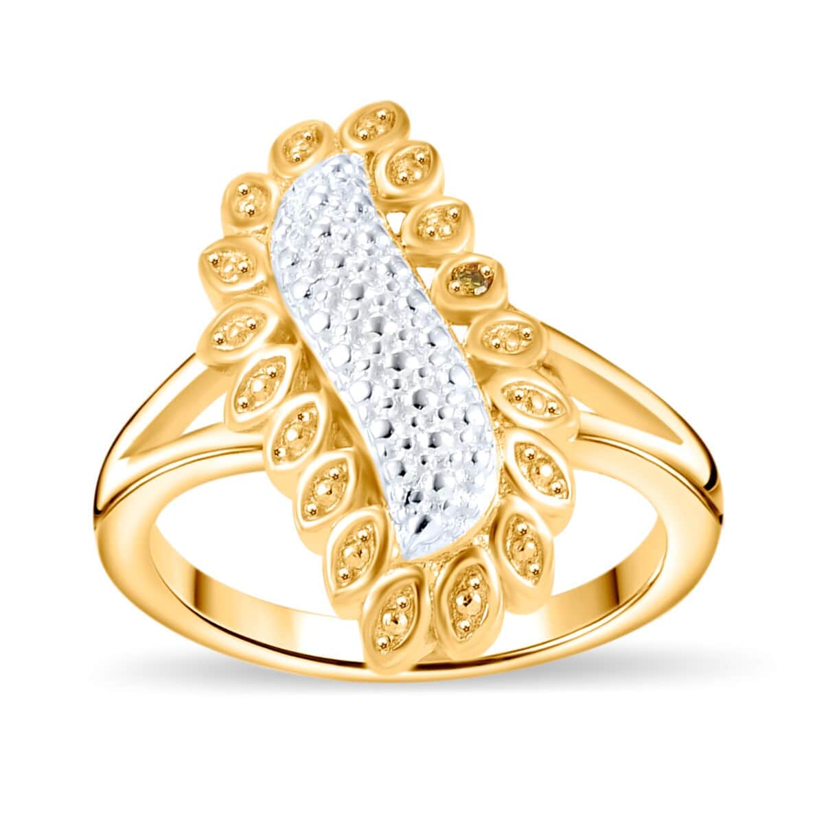 Karis Yellow Diamond Accent Ring in Platinum Bond and 18K Yellow Gold Plated image number 0