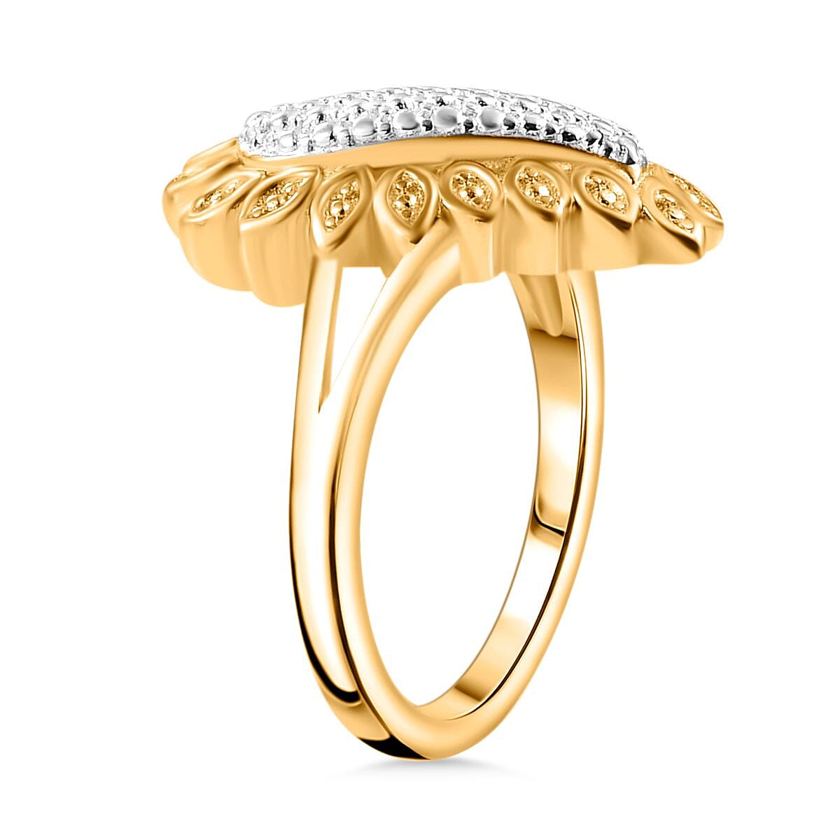 Karis Yellow Diamond Accent Ring in Platinum Bond and 18K Yellow Gold Plated (Size 10.0)