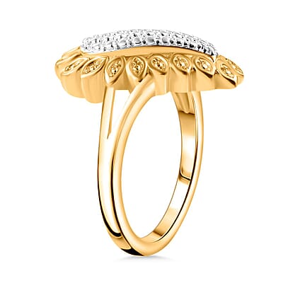 Karis Yellow Diamond Accent Ring in Platinum Bond and 18K Yellow Gold Plated (Size 10.0)
