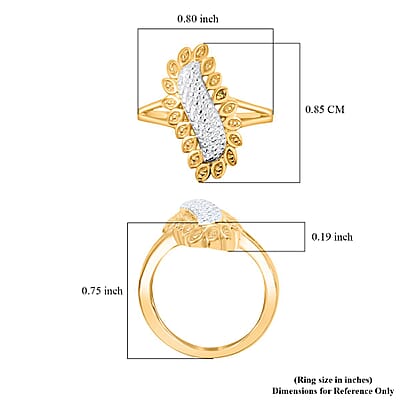 Karis Yellow Diamond Accent Ring in Platinum Bond and 18K Yellow Gold Plated (Size 10.0)