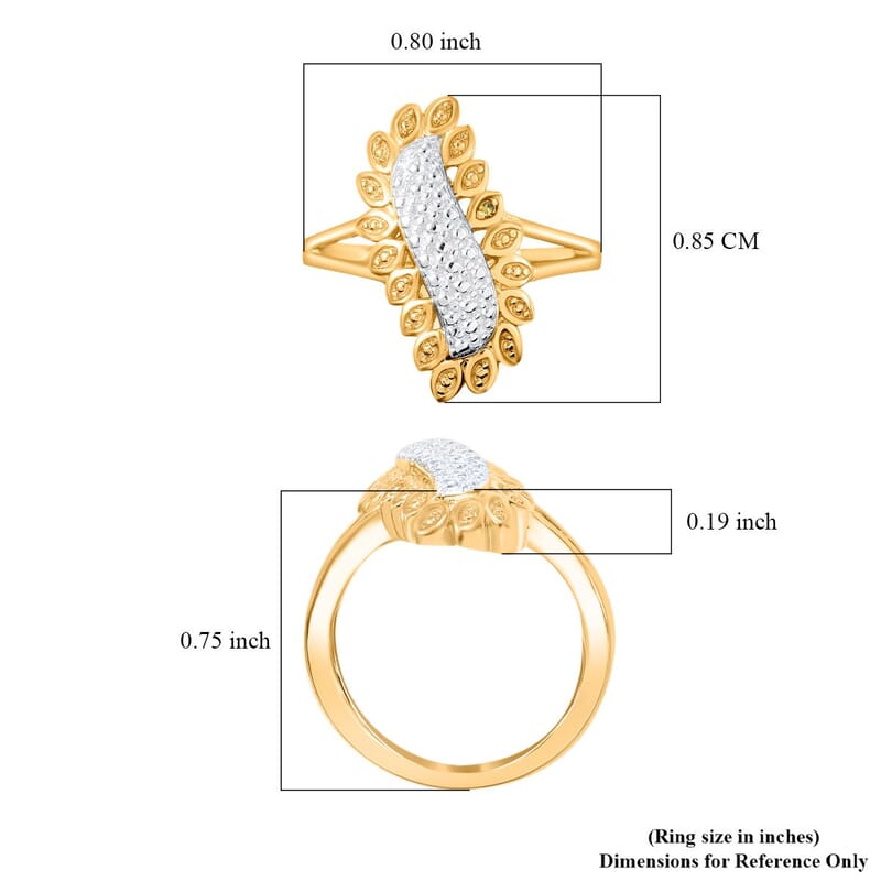 Karis Yellow Diamond Accent Ring in Platinum Bond and 18K Yellow Gold Plated (Size 10.0)