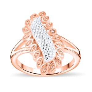 Karis Natural Champagne Diamond Accent Ring in Platinum Bond and 18K RG Plated (Size 6.0)