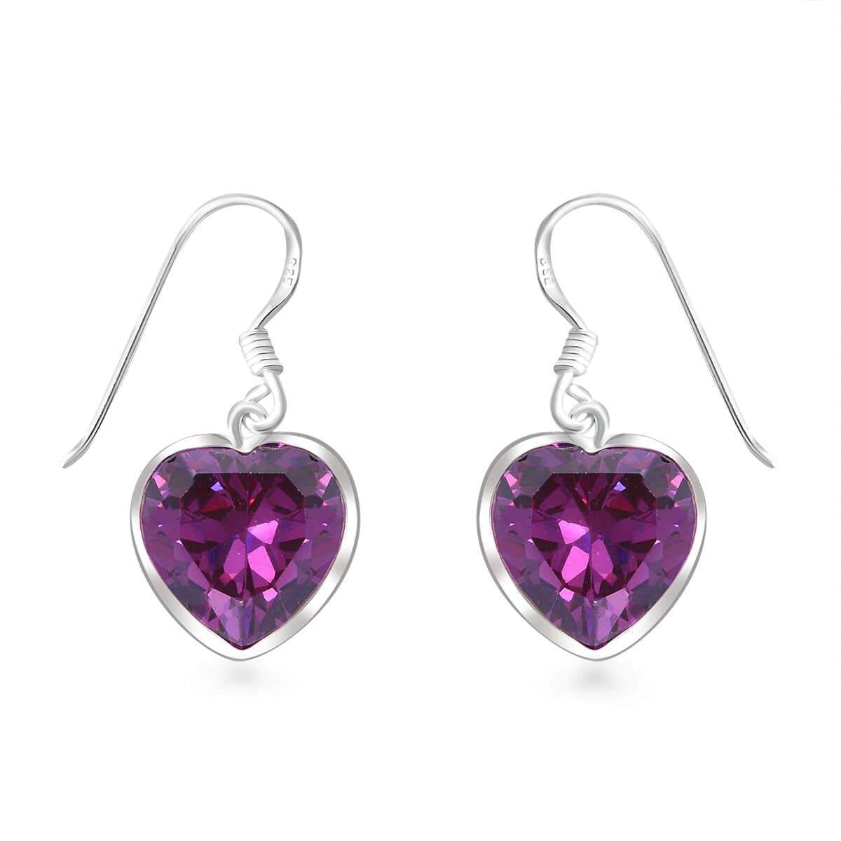 Simulated Purple Diamond 18.50 ctw Earrings in Sterling Silver image number 0