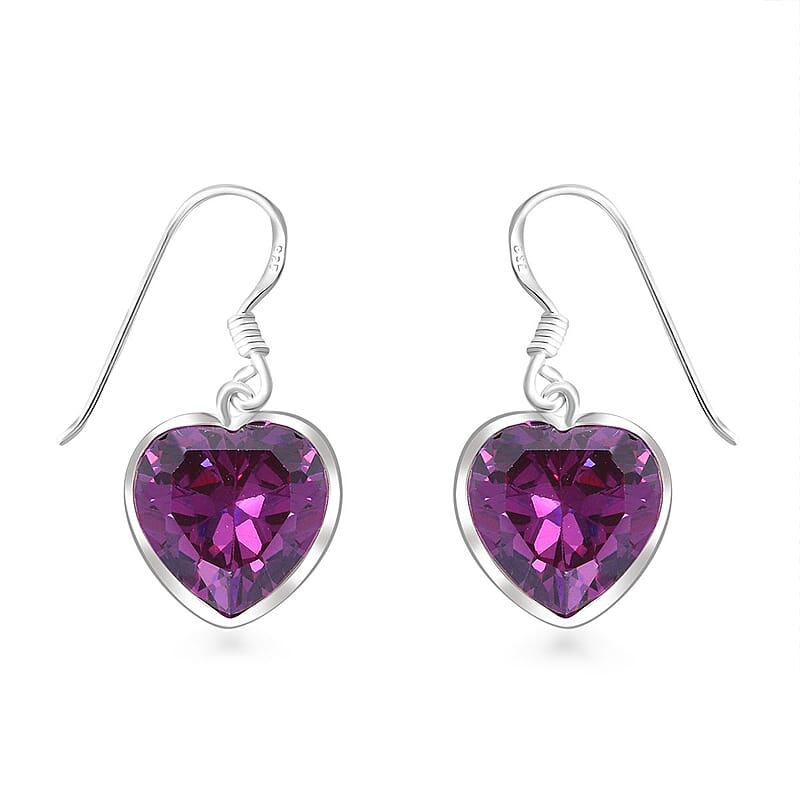Simulated Purple Diamond 18.50 ctw Earrings in Sterling Silver