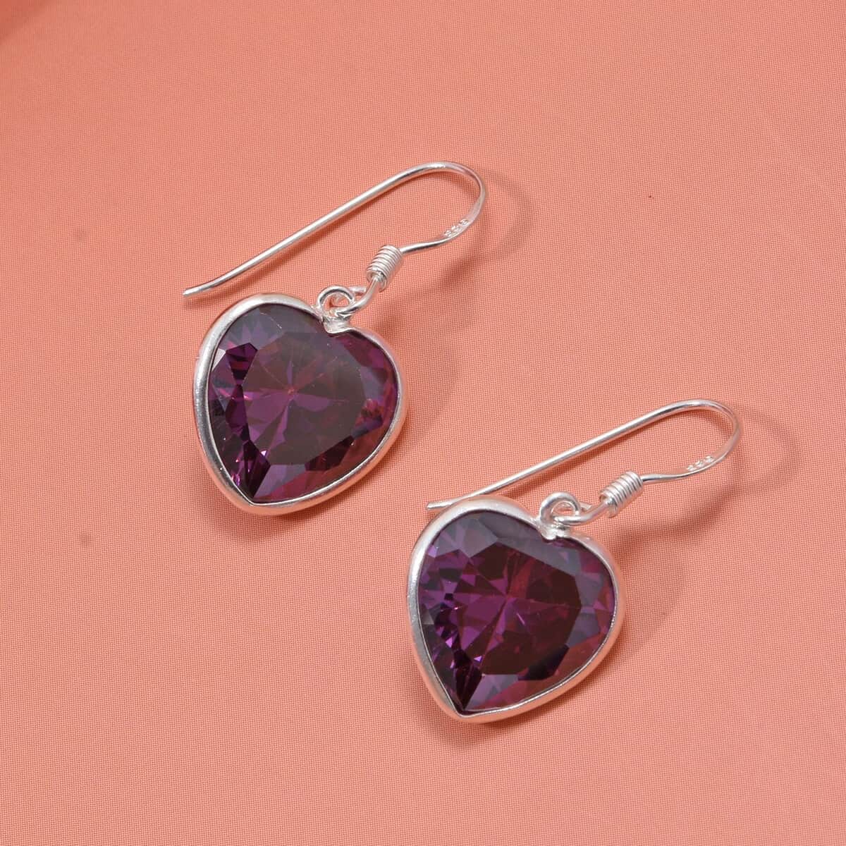 Simulated Purple Diamond 18.50 ctw Earrings in Sterling Silver image number 1