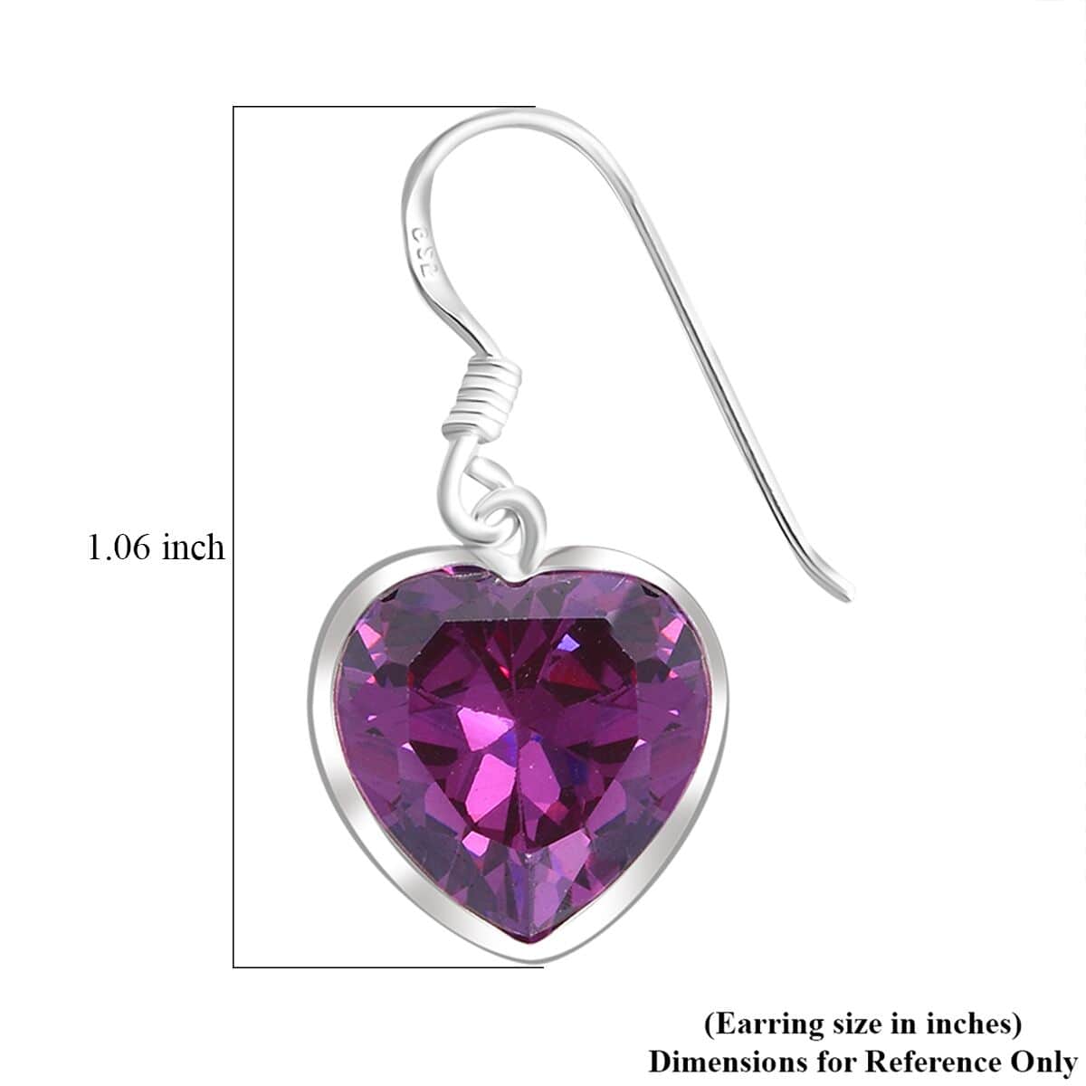 Simulated Purple Diamond 18.50 ctw Earrings in Sterling Silver image number 4