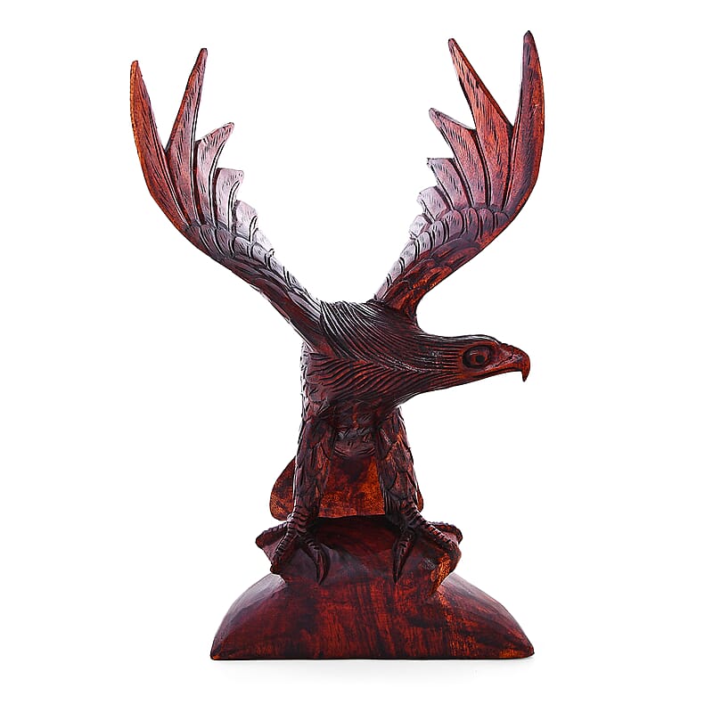 Brown Wooden Hand Carved Eagle