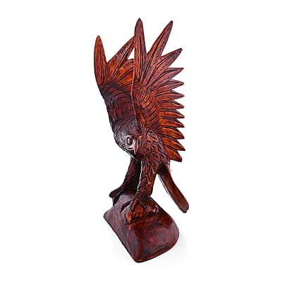 Brown Wooden Hand Carved Eagle