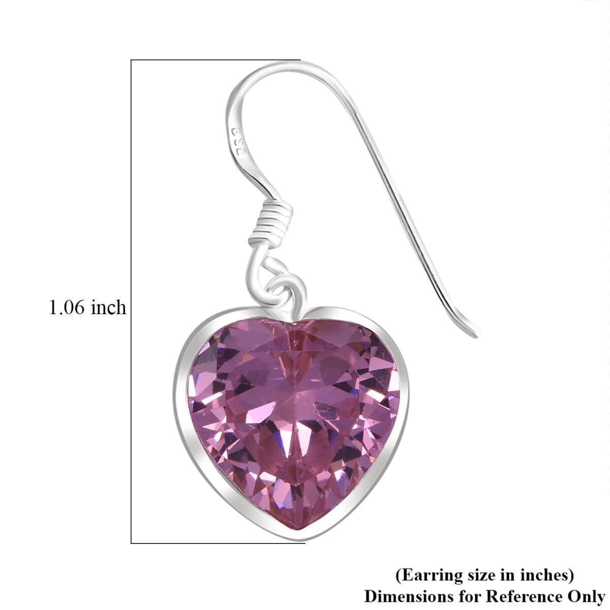 Simulated Pink Diamond 18.50 ctw Earrings in Sterling Silver image number 4