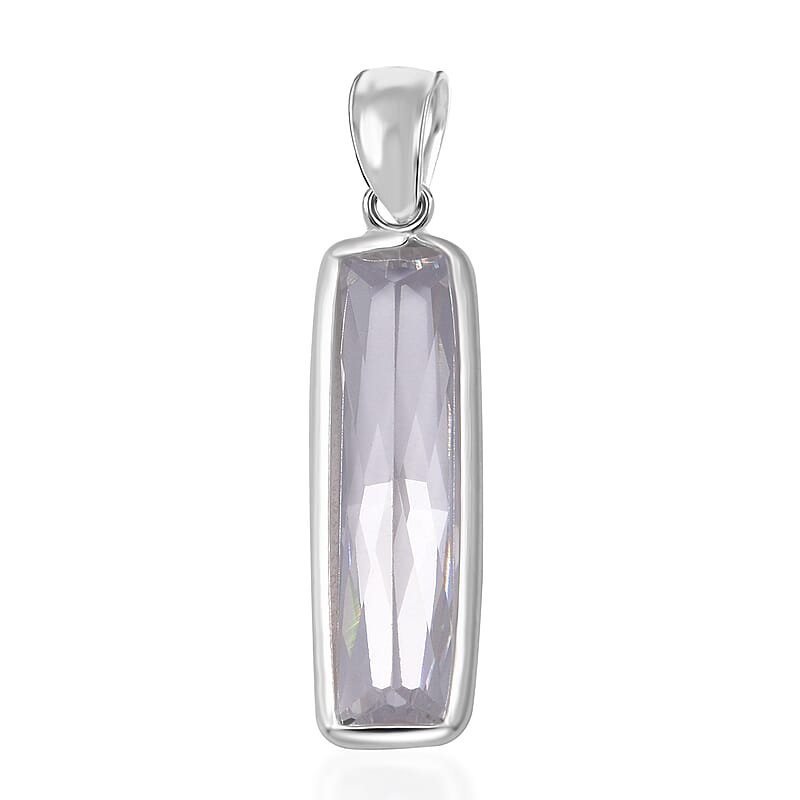 Simulated White Diamond 13.50 ctw Pendant without Chain in Sterling Silver