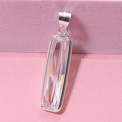 Simulated White Diamond 13.50 ctw Pendant without Chain in Sterling Silver