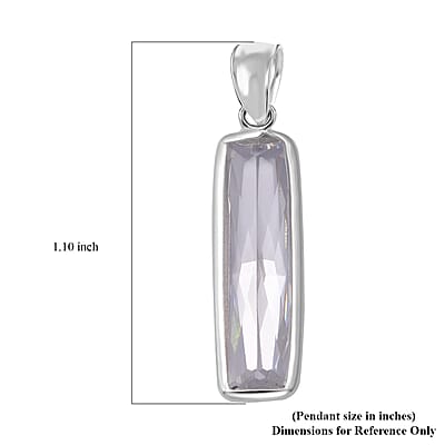 Simulated White Diamond 13.50 ctw Pendant without Chain in Sterling Silver