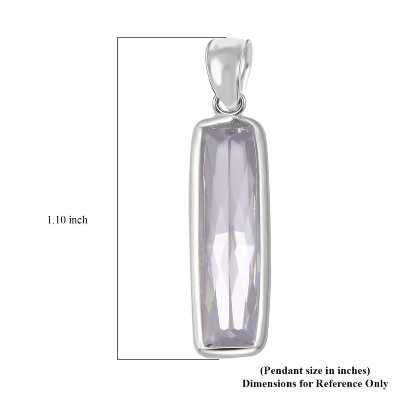 Simulated White Diamond 13.50 ctw Pendant without Chain in Sterling Silver