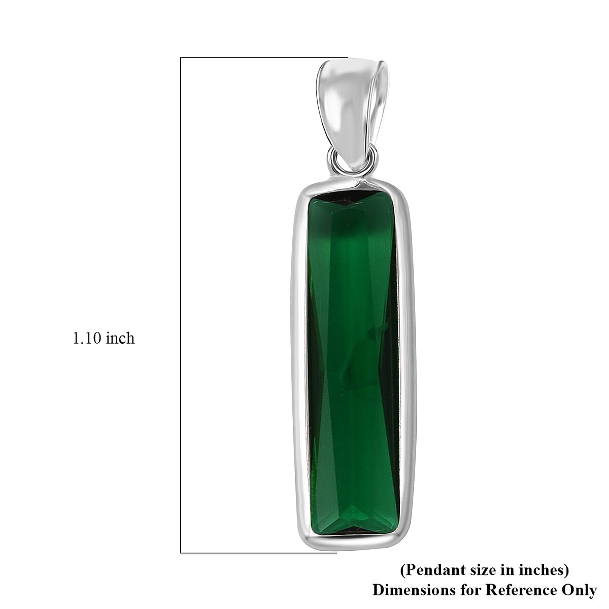 Simulated Green Diamond 13.50 ctw Pendant without Chain in Sterling Silver image number 4