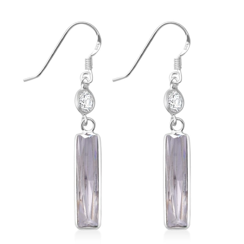 Simulated White Diamond 12.00 ctw Earrings in Sterling Silver