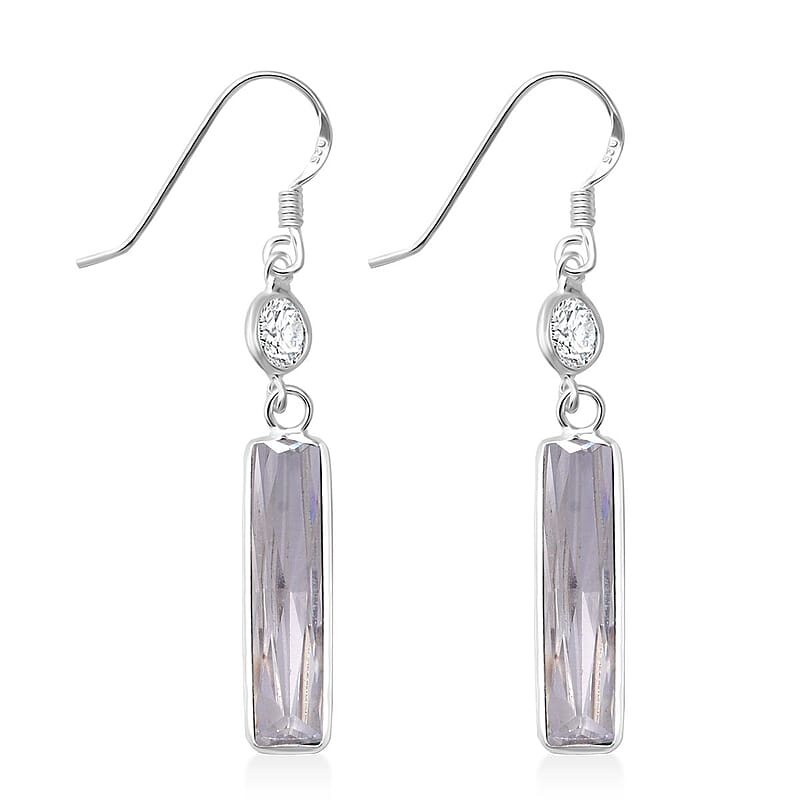 Simulated White Diamond 12.00 ctw Earrings in Sterling Silver