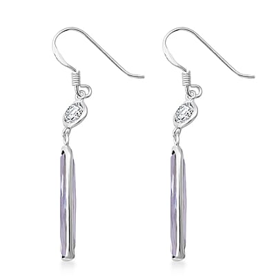 Simulated White Diamond 12.00 ctw Earrings in Sterling Silver