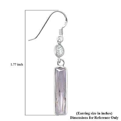 Simulated White Diamond 12.00 ctw Earrings in Sterling Silver