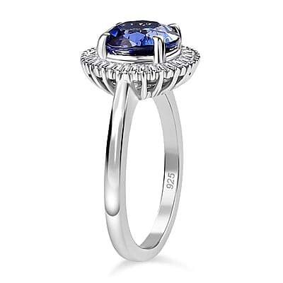 Rhapsody AAAA Tanzanite and E-F VS2 Diamond 2.70 ctw Round Shape Ballerina Ring in 950 Platinum (Size 10.0) 5.90 Grams