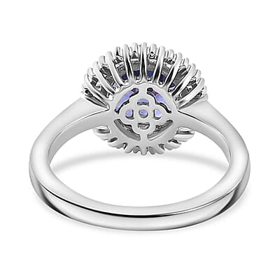 Rhapsody AAAA Tanzanite and E-F VS2 Diamond 2.70 ctw Round Shape Ballerina Ring in 950 Platinum (Size 10.0) 5.90 Grams