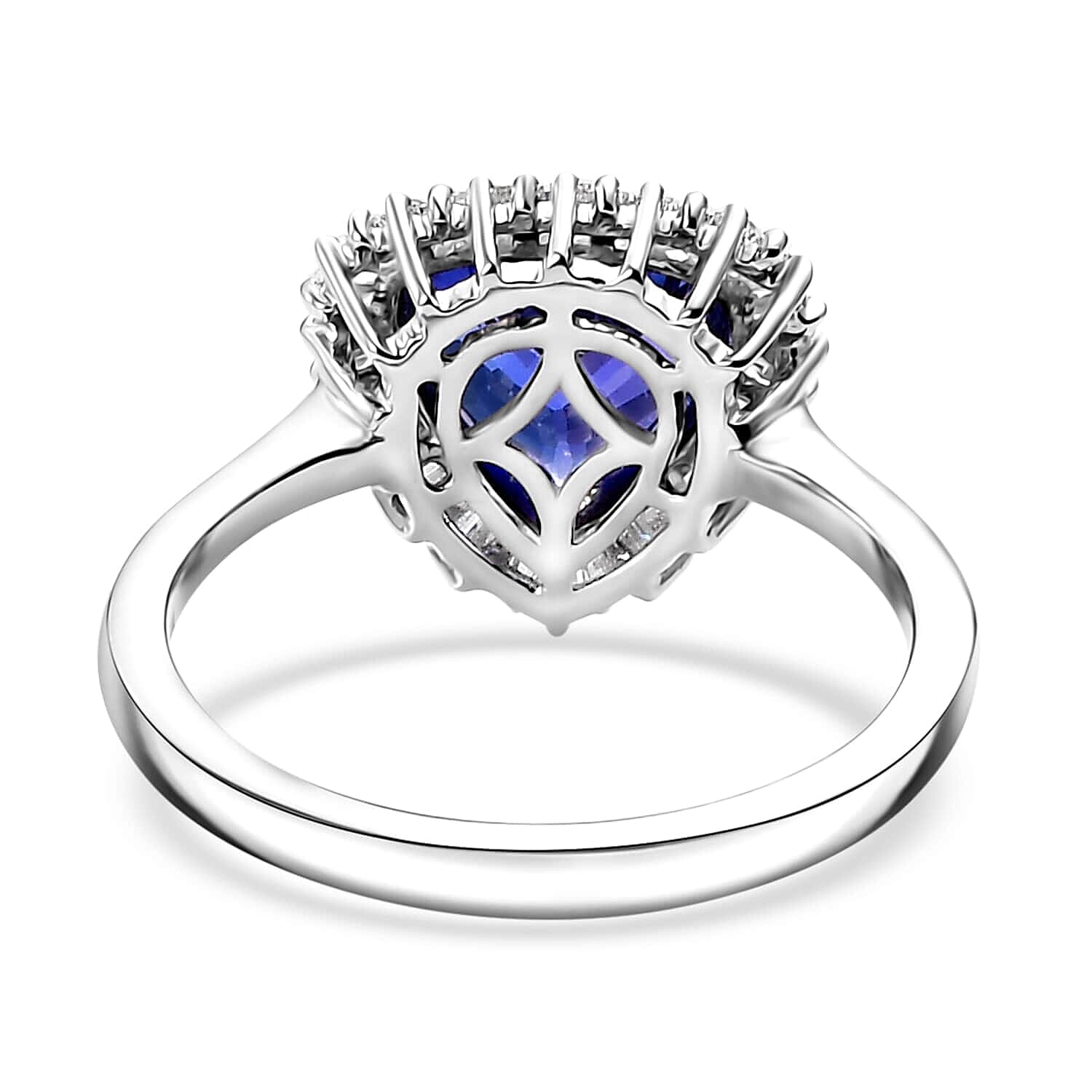 Rhapsody AAAA Tanzanite and E-F VS2 Diamond 2.50 ctw Trillion Shape Ballerina Ring in 950 Platinum (Size  13.0) 4.50 Grams
