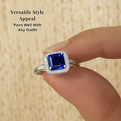 Rhapsody AAAA Tanzanite and E-F VS2 Diamond 3.25 ctw Octagon Shape Ballerina Ring in 950 Platinum (Size  10.0) 7.6 Grams
