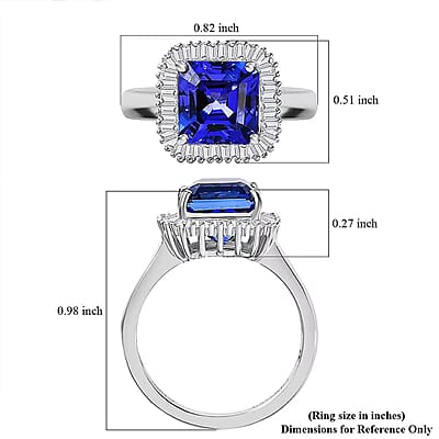 Rhapsody AAAA Tanzanite and E-F VS2 Diamond 3.25 ctw Octagon Shape Ballerina Ring in 950 Platinum (Size  10.0) 7.6 Grams
