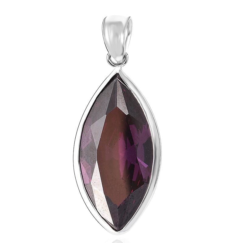 Simulated Purple Diamond 13.00 ctw Pendant without Chain in Sterling Silver