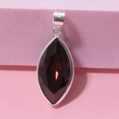 Simulated Purple Diamond 13.00 ctw Pendant without Chain in Sterling Silver