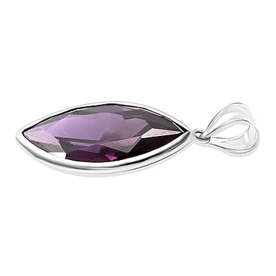 Simulated Purple Diamond 13.00 ctw Pendant without Chain in Sterling Silver