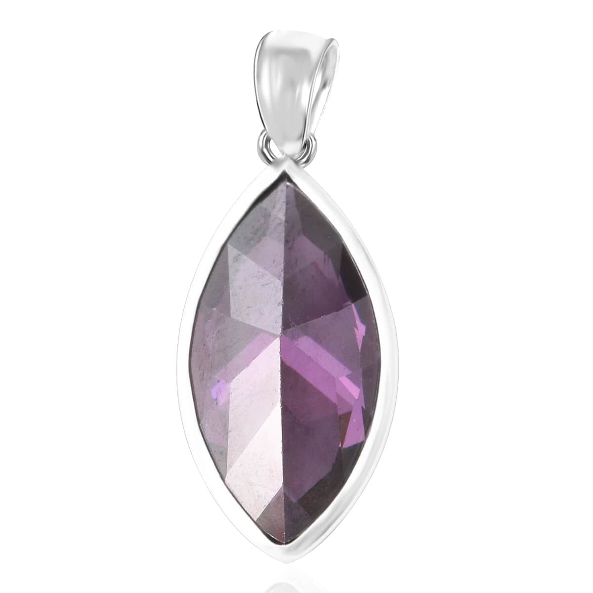 Simulated Purple Diamond 13.00 ctw Pendant in Sterling Silver  image number 4