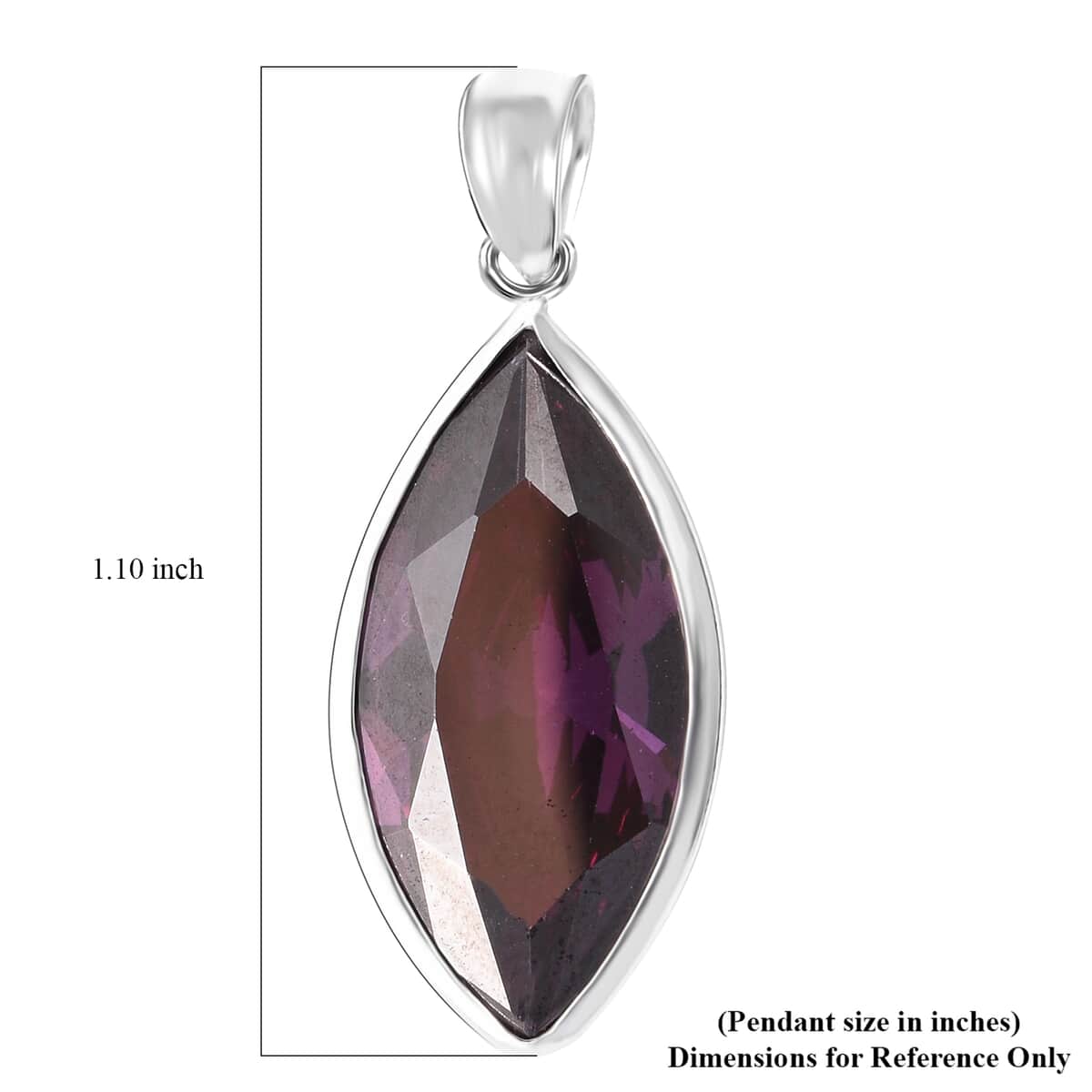 Simulated Purple Diamond 13.00 ctw Pendant in Sterling Silver  image number 5