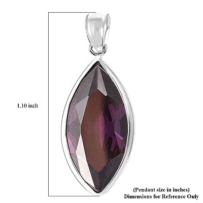 Simulated Purple Diamond 13.00 ctw Pendant without Chain in Sterling Silver