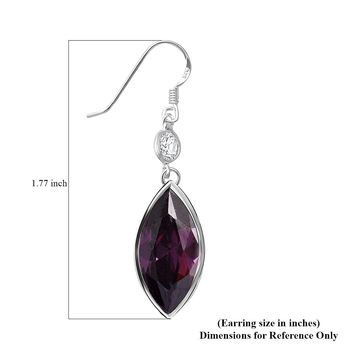 Simulated Purple and White Diamond 12.50 ctw Earrings in Sterling Silver